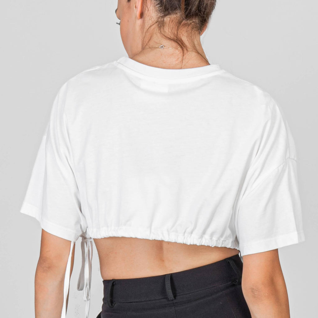 Crop top coulisse bianco - LEIVIPMARKETPLACE