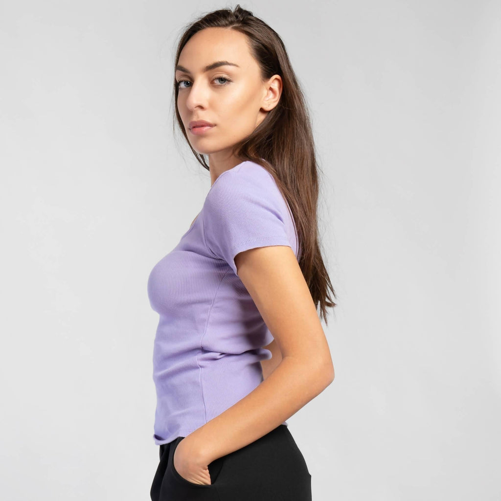 Ribbed short sleeve top - LEIVIPMARKETPLACE