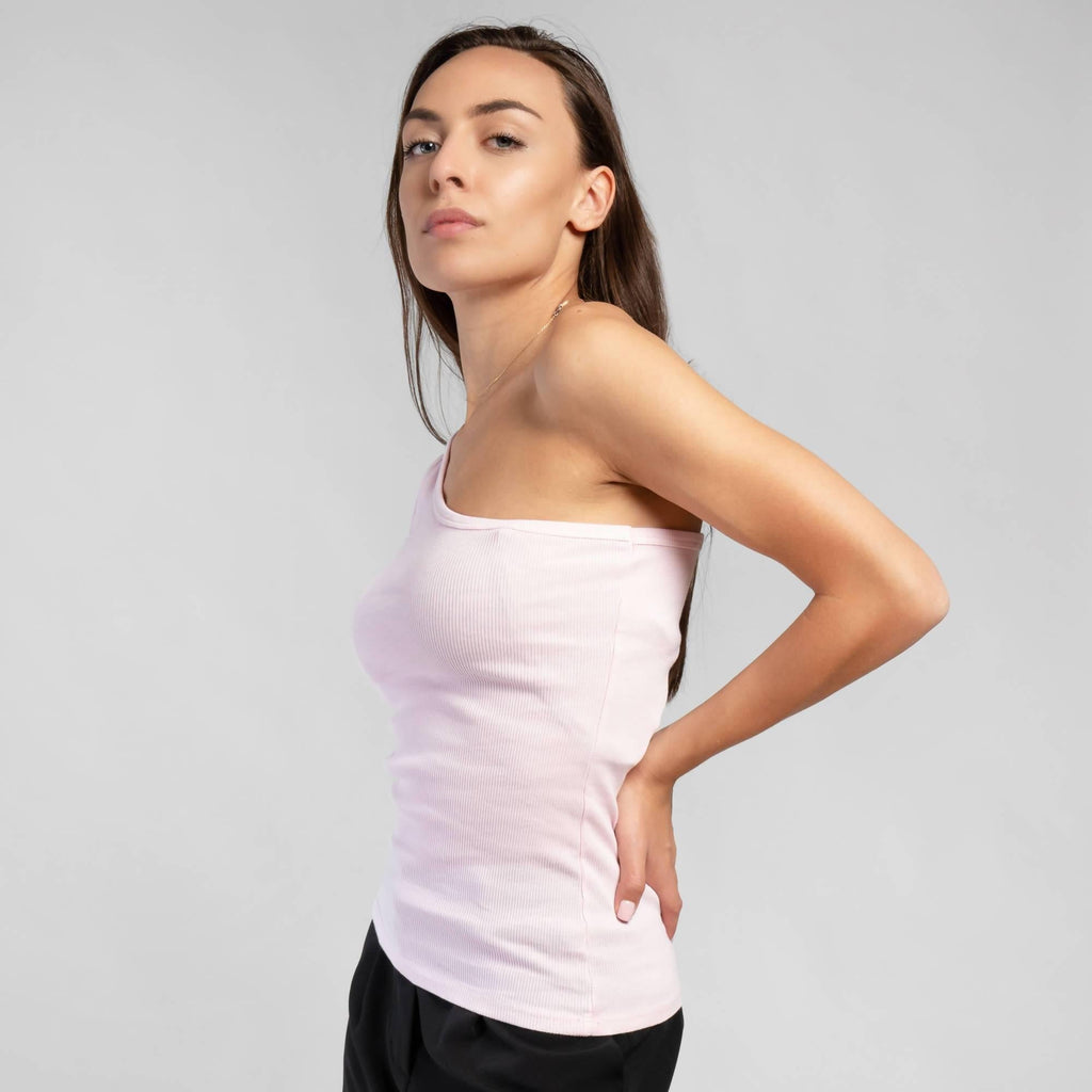 Ribbed one-shoulder top - LEIVIPMARKETPLACE