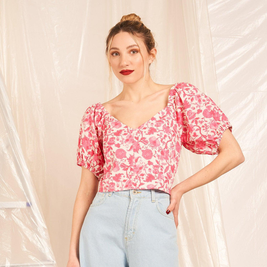 Wholeasale floral cotton crop top - LEIVIP MULTIBRAND WHOLESALER 