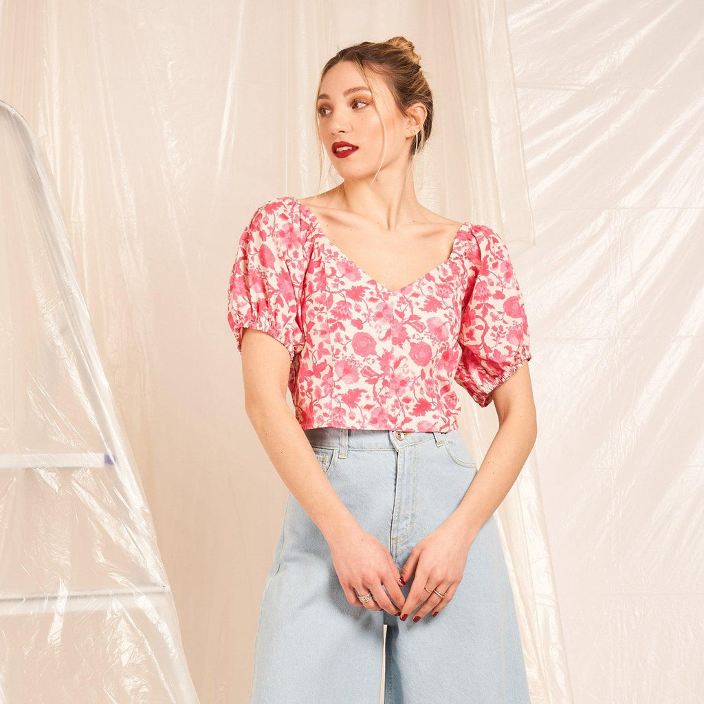 Wholeasale floral cotton crop top - LEIVIP MULTIBRAND WHOLESALER 