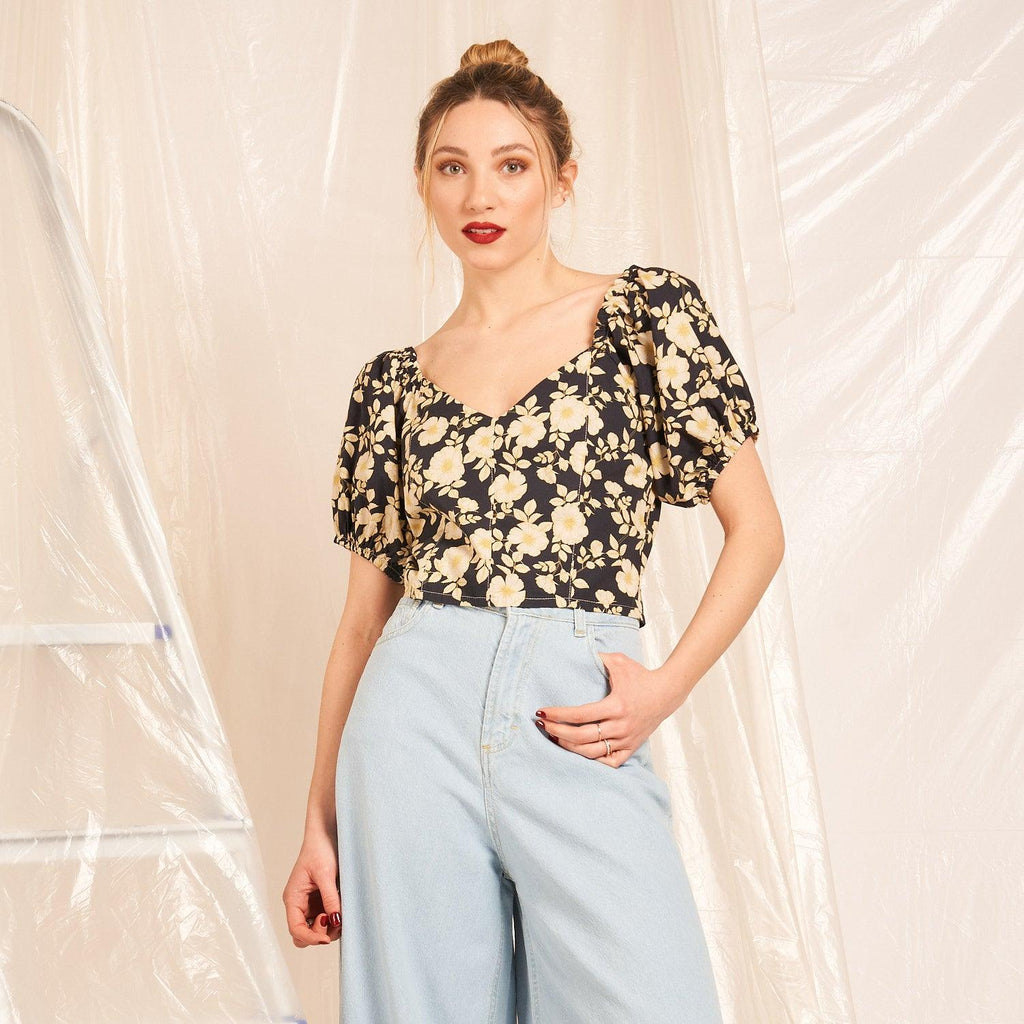 Wholeasale floral cotton crop top - LEIVIP MULTIBRAND WHOLESALER 