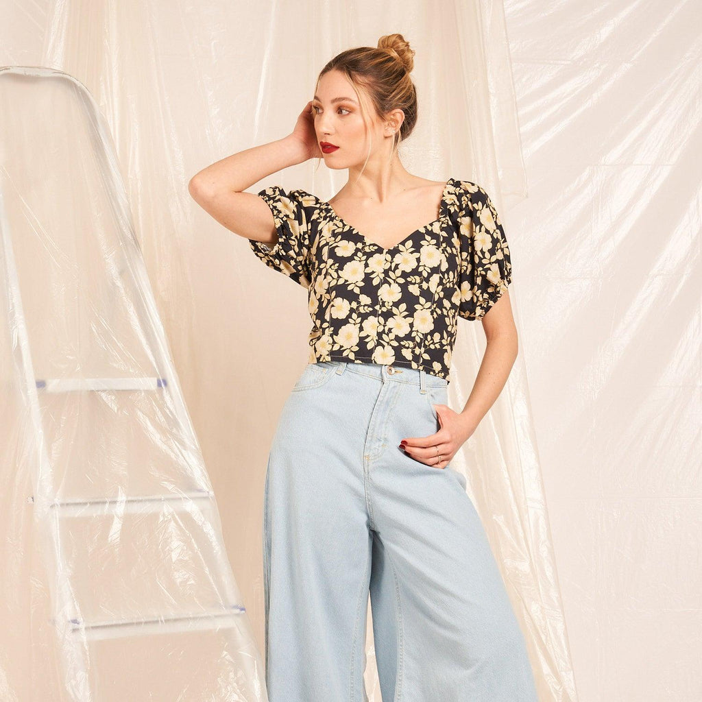 Wholeasale floral cotton crop top - LEIVIP MULTIBRAND WHOLESALER 