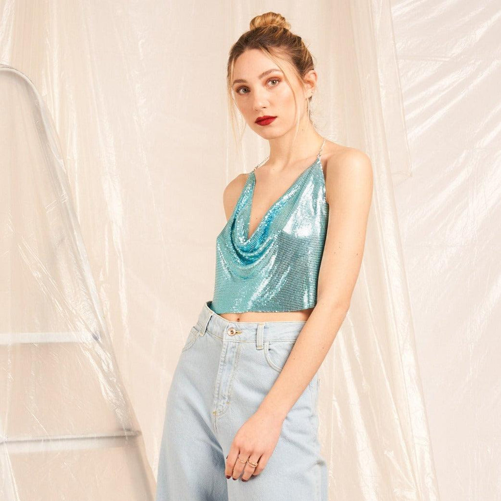 Wholesale back neck top metallic effect - LEIVIP MULTIBRAND WHOLESALER 