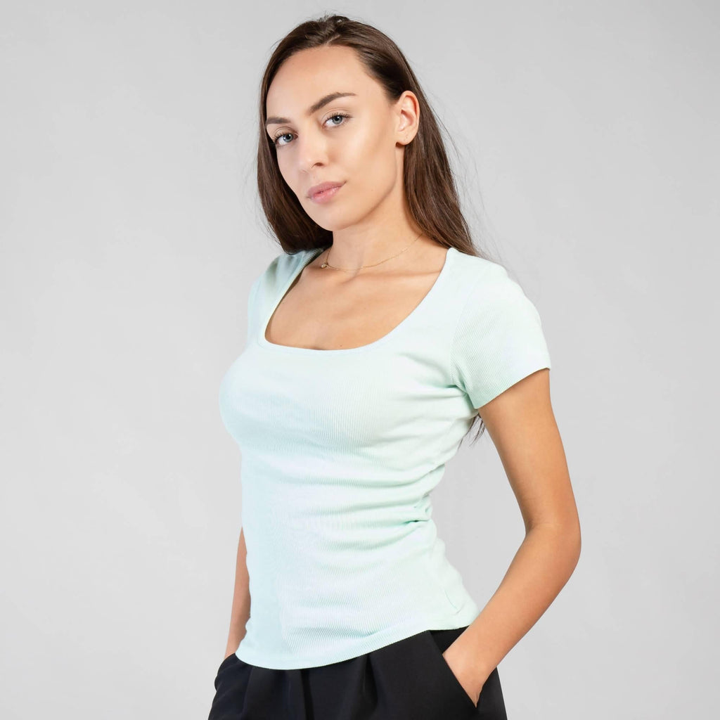 Ribbed short sleeve top - LEIVIPMARKETPLACE