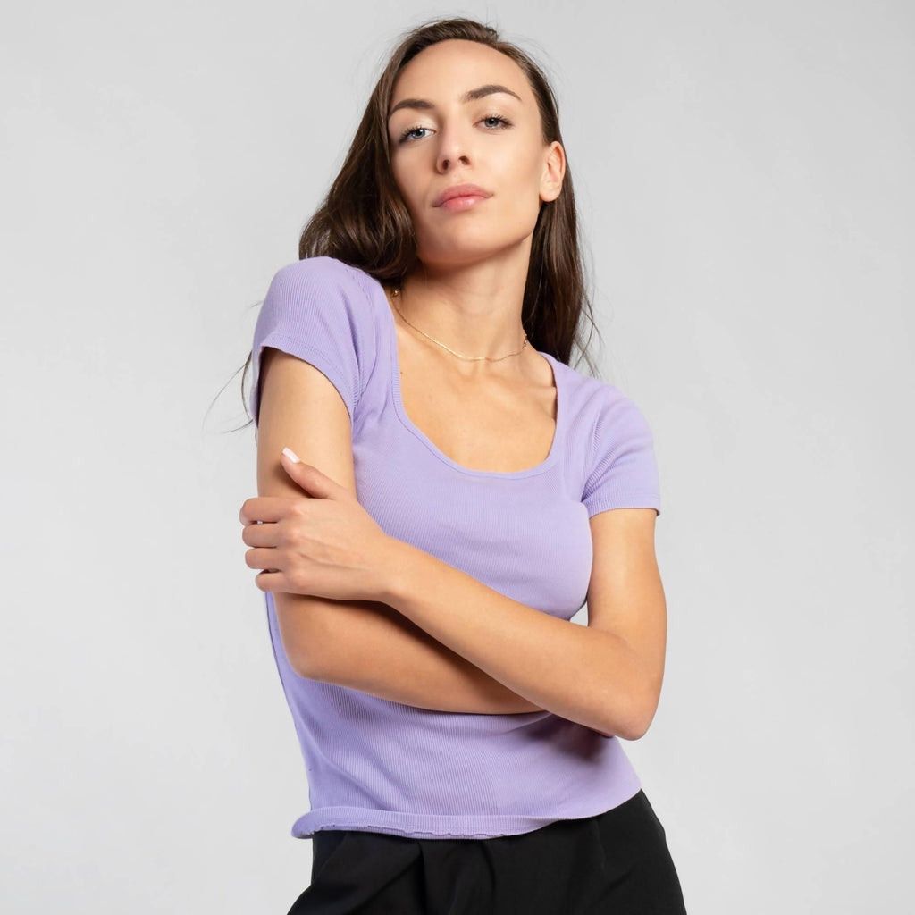 Ribbed short sleeve top - LEIVIPMARKETPLACE