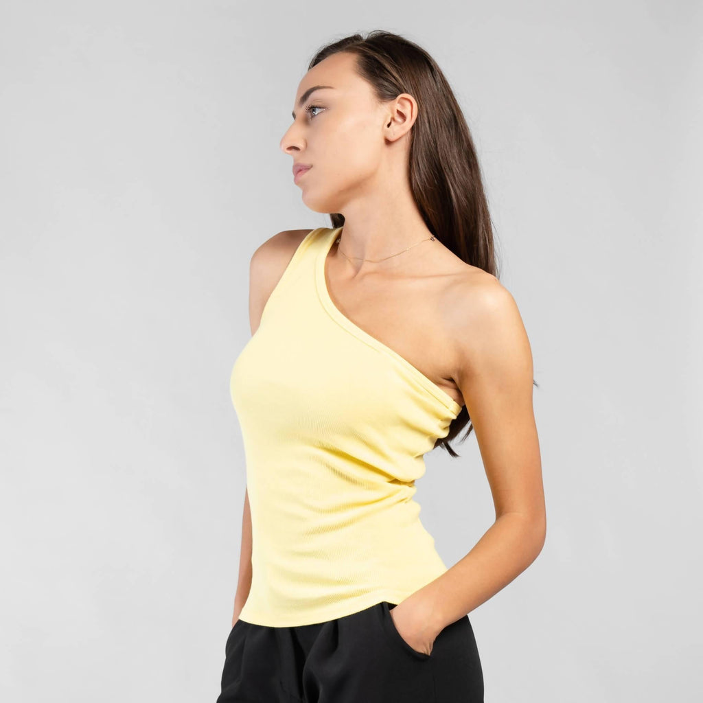 Ribbed one-shoulder top - LEIVIPMARKETPLACE