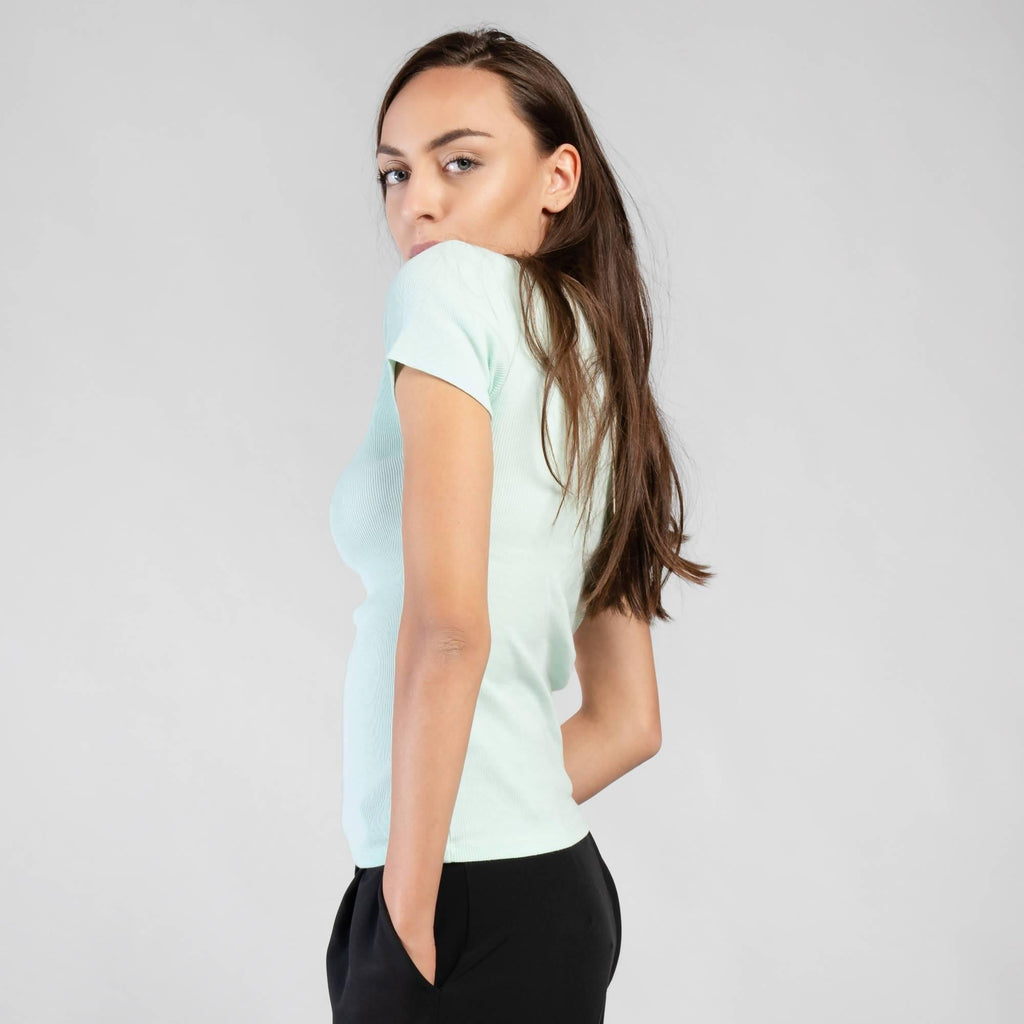 Ribbed short sleeve top - LEIVIPMARKETPLACE