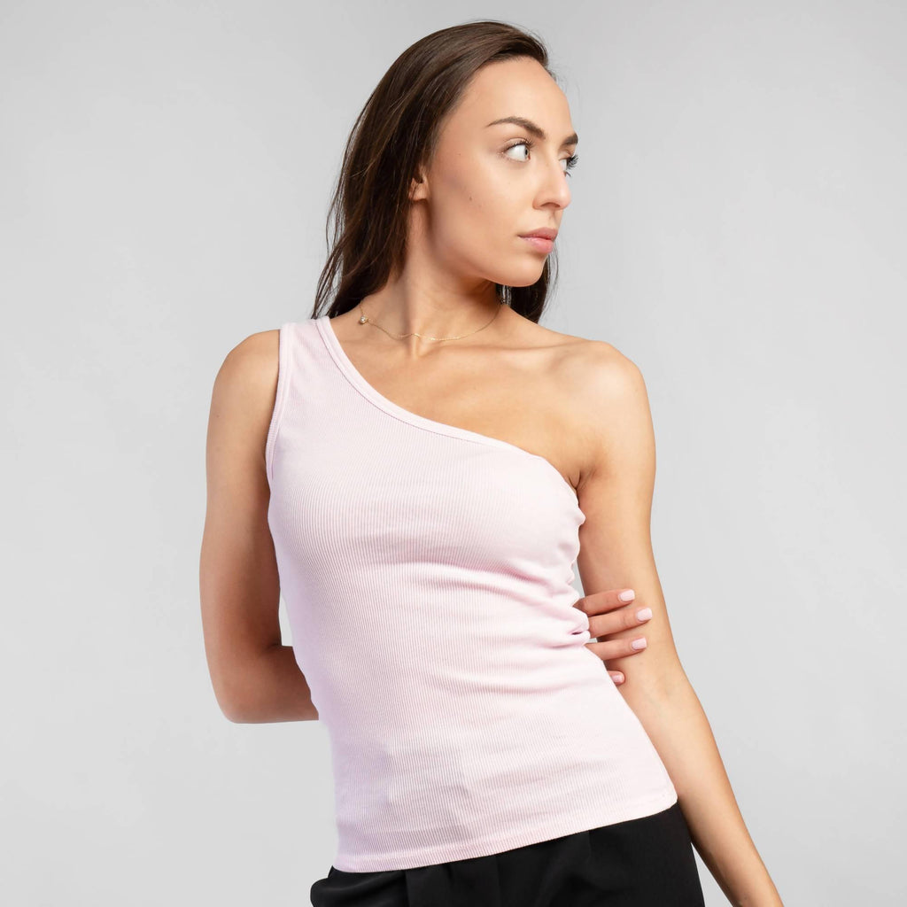 Ribbed one-shoulder top - LEIVIPMARKETPLACE